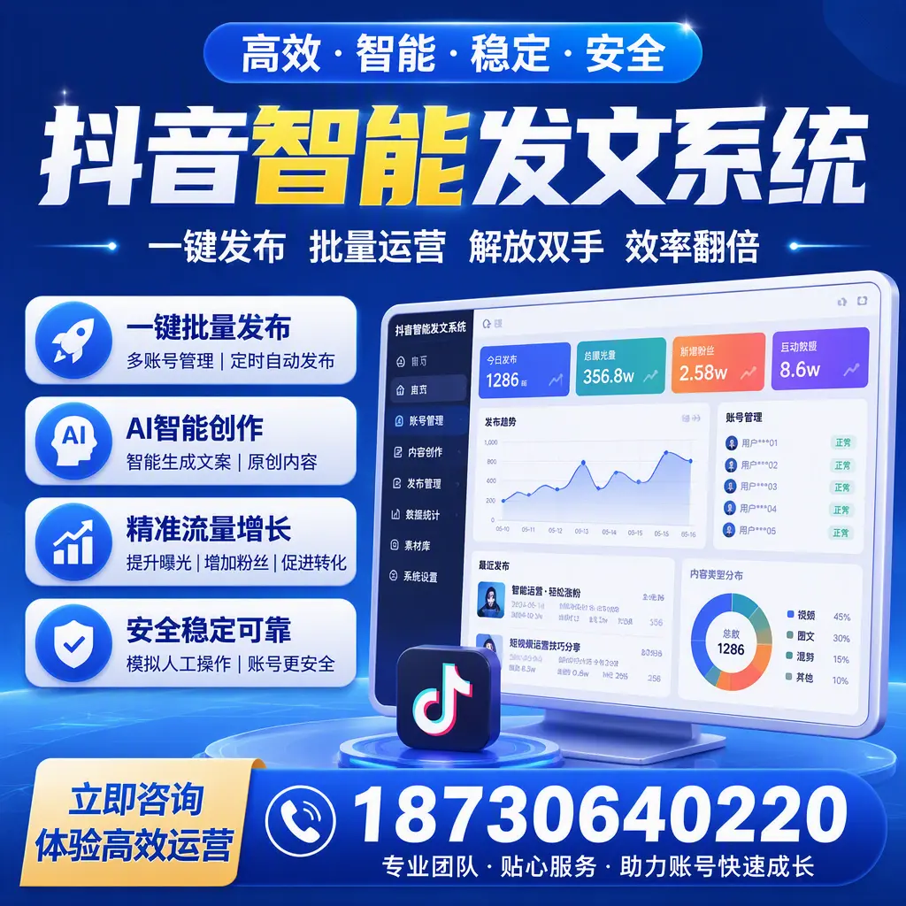 如何利用抖音智能发文系统提高您在 阜新 的用户互动率